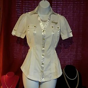 Coogi Military Style Button Down Shirt